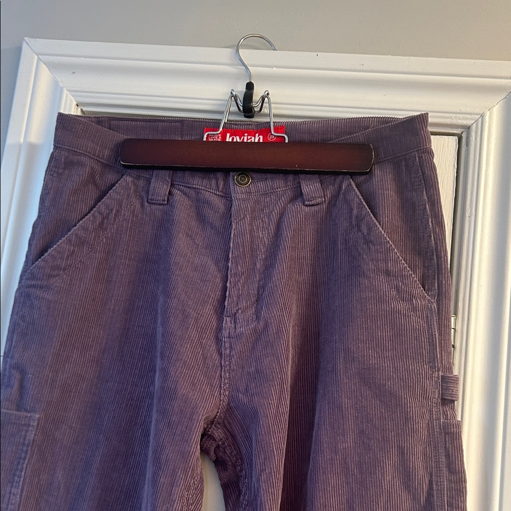 Loviah Corduroy Carpenter Pants in Deep Purple